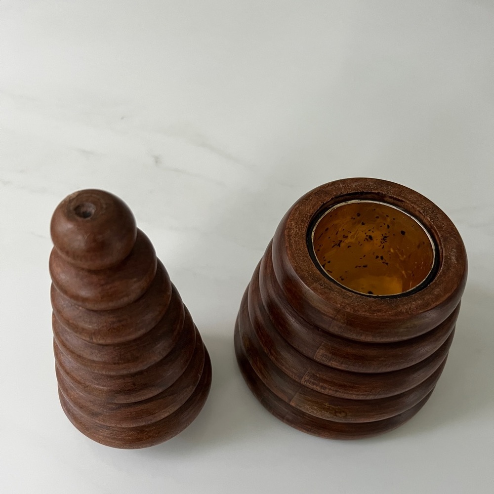 Vintage Wellesley Manor Wood Tree Candle Hand crafted 10.25" H Reusable - Picture 2 of 7
